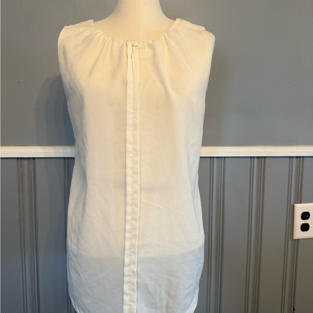 Ann Taylor Cream Buttoned Blouse